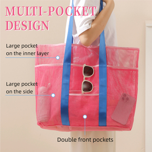 <span class=keywords><strong>Mesh</strong></span> Strandtas Grote Draagtas Voor Familiespeelgoed Vakantiebenodigdheden - Product Image 5