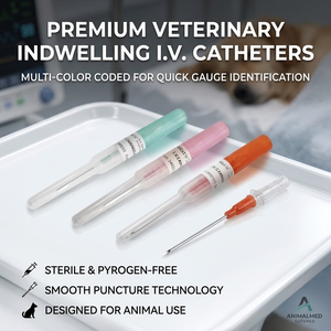 Intravenoso Veterinario Cánula de Acero Inoxidable Médico con Código de Color 14G 16G 18G 20G 22G 24G 26G, Aguja de Catéter Animal con Puerto de Inyección - Product Image 1