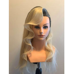 Venta caliente 18 "Cabeza de entrenamiento de Maniquí de salón de <span class=keywords><strong>pelo</strong></span> <span class=keywords><strong>largo</strong></span> peluquería 100% cabeza de Maniquí de <span class=keywords><strong>muñeca</strong></span> de <span class=keywords><strong>pelo</strong></span> humano Real con soporte - Product Image 3