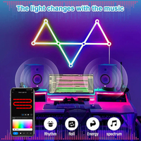 Lampe murale LED intelligente RGB à 6 segments, éclairage coulissant DIY, synchronisation musicale, salon, décoration moderne pour maison intelligente, jeux