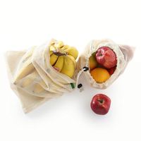 Sacs réutilisables de produit de maille de filet de coton organique écologique réutilisé de chanvre pour des légumes de fruit