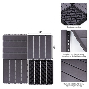 Baldosas de terraza entrelazadas de material PP con efecto madera para jardín, patio y paisajismo, 2 cm de grosor, modelo GA050134 - Product Image 3