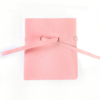 Pochette en velours microfibre sac à bijoux Double face enveloppe fermoir organisateur collier à clous étui à cordon emballage cadeau de luxe