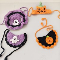Bavoirs fantômes en coton tissé faits à la main pour chats et chiens - Accessoires pour animaux de compagnie de Noël de la marque KIVA