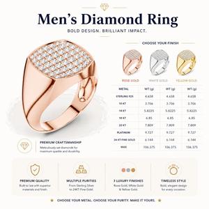 Anillo de sello para hombre de oro amarillo de 10 quilates con diamante talla cojín engastado en punta, banda de oro pesado, anillo llamativo para boda o aniversario - Product Image 6