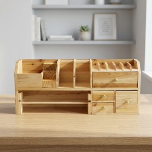Iron <b>Wood</b> Jewelry Making <b>Bench</b> Top <b>Storage</b> Organizer Irregular Shape with Drawers and Compartments for DIY Craft Supplies - Product Image 4