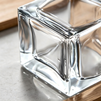 Flacon diffuseur de parfum de luxe carré en verre épais transparent 50ml 100ml 150ml 200ml avec couvercle métallique, récipient vide pour emballage d'arômes domestiques