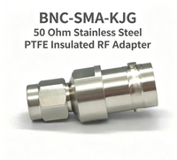 Adaptador Coaxial RF BNC-SMA-KJG de 50 Ohmios, 10MHz-18GHz, Conector RF de Acero Inoxidable con Aislamiento de PTFE
