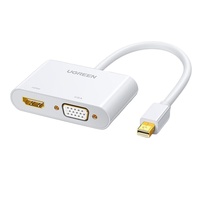 Convertisseur Mini DP vers VGA UGREEN MD108 compatible 4K pour Surface Laptop Projecteur 1080P Noir USB en stock