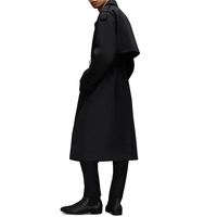 Veste d'hiver de luxe pour homme, coupe-vent à revers crantés, pardessus noir, vente en gros de vestes pour homme
