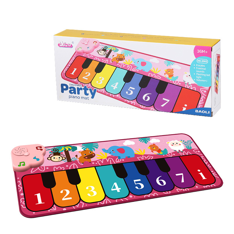 8 keys животных дошкольного образования музыкальный коврик для танцев игрушка водонепроницаемый складной музыкальное пианино с клавишами игрушки для детей, подарок