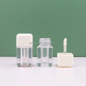 Bán buôn rõ ràng ngắn bao bì mỹ phẩm New Mini vuông trong suốt Lip Gloss container rỗng màu hồng Lip Gloss ống 4ml tùy chỉnh - Product Image 6