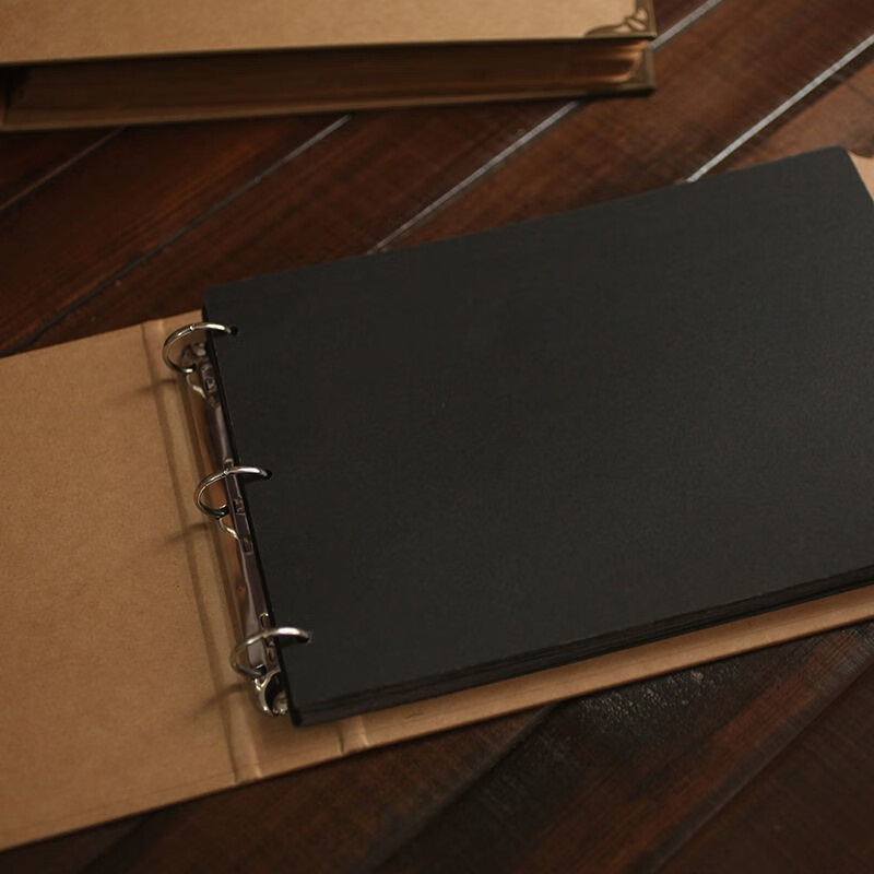 Carnet de pages intérieures en carton noir