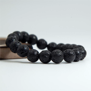 8mm Natural Healing lava Stone <strong>Gemstone</strong> <strong>Bracelet</strong> Chain Rock Essential Oil Diffuser Stretch Lava Rock Beaded <strong>Bracelets</strong> - Product Image 4