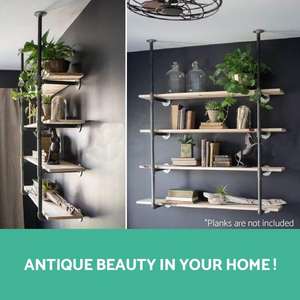 الأنابيب الرف العتيقة الصناعية جدار جبل معدن الحديد خمر ريترو DIY فتح الصفحة الرئيسية العائمة تخزين خزانة أرفف للكتب رف الكتب - Product Image 6