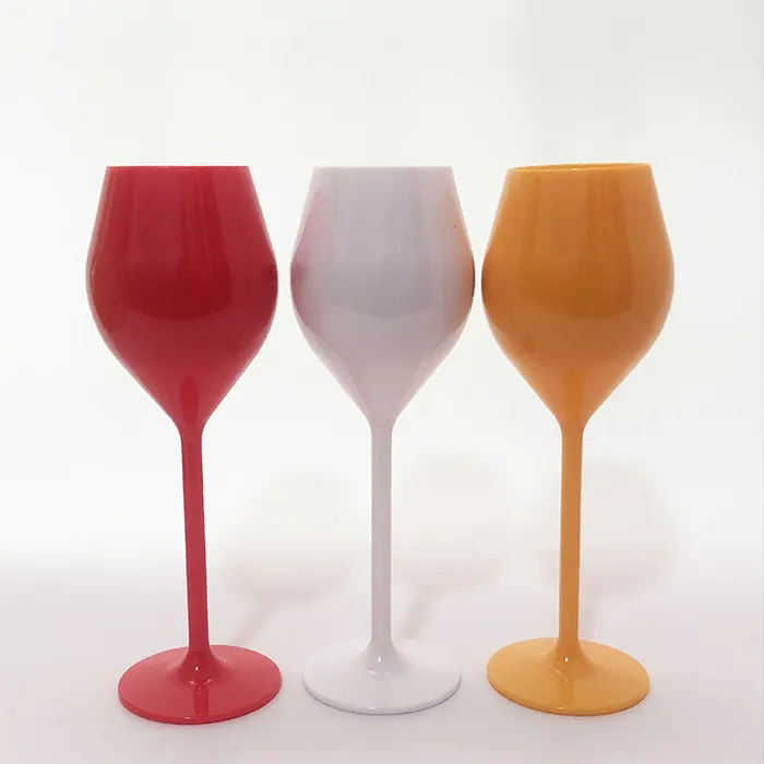 VGEET customize BPA white/pink/gold champagne glasses hot sale red wine plastic glass for party