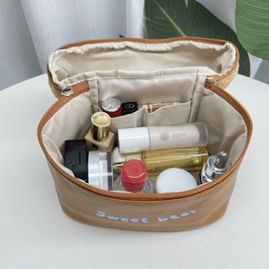 Sweet Bear <b>Toiletry</b> Bag Brown Large Capacity Multifunctional <b>Storage</b> Bag For Bathroom Home Use - Product Image 2
