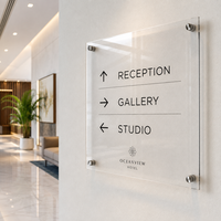Panneau acrylique personnalisé, plaque de porte de bureau personnalisée, impression UV, feuille de plastique transparente avec affichage du logo de l'entreprise