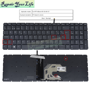 Teclado de ordenador portátil retroiluminado español LA Latin SP para HP Probook 450 <span class=keywords><strong>G6</strong></span> 450 G7 455 <span class=keywords><strong>G6</strong></span> 455 G7 <span class=keywords><strong>455R</strong></span> <span class=keywords><strong>G6</strong></span> <span class=keywords><strong>455R</strong></span> G7 teclado nuevo negro - Product Image 1