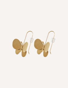 Orecchini a farfalla YXQ E424 in acciaio inossidabile spazzolato dorato, alla moda e versatili per la primavera. - Product Image 2