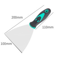 Grattoir industriel en acier inoxydable pour peinture sur cloison sèche Poignée confortable Miroir Couteau à mastic Spatule Lame en caoutchouc Variété