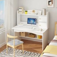 Bureau d'ordinateur moderne étagère intégrée Table d'étude simple pour étudiants Table de location de bureau Chambre à coucher Panneau design Style bois