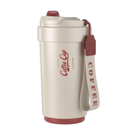 Vaso de viaje de acero inoxidable de 420ml, pantalla LED de temperatura inteligente, taza de café aislada, botella de agua, botella termo con asa de cuerda