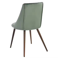 Chaise de salle à manger moderne en tissu velours style mid-century, assise moelleuse, pieds en bois, chaise de cuisine