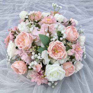 Arreglo Floral de Rosas de 50 cm, 60 cm, 70 cm, 80 cm, Centro de Mesa para Bodas, Bola de Flores Artificiales de Seda Blanca - Product Image 6