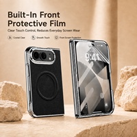 Étui de téléphone portable en cuir pliable avec protection d'écran intégrée, magnétique, de luxe, pour iPhone Duo
