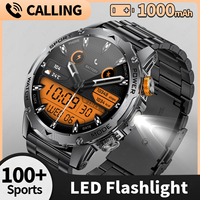 Montre connectée LIGE BWAK85 avec lampe torche extérieure, modes sportifs multiples, appels sans fil, moniteur de santé, télécommande caméra.
