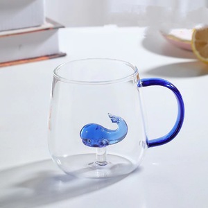 Lavavajillas de vidrio de borosilicato alto utiliza taza de vidrio de animal 3D con asa taza de bebida de jugo - Product Image 4