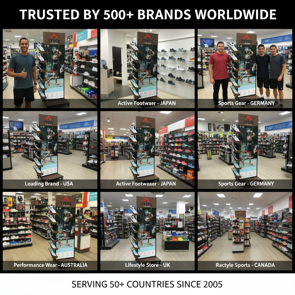 Custom Wooden Shoe Display Rack Stand for Sneakers Sports Shoes Retail Store Floor Display Shelf Clothing Rack — view 6
