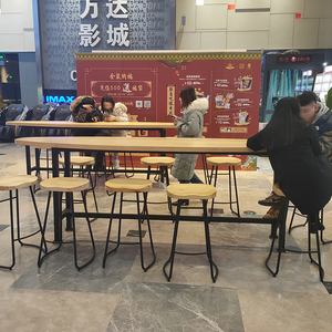 OEM Custom Restaurant Cafe Counter Furniture Wooden <b>Bar</b> Stool and <b>Table</b> - Product Image 5