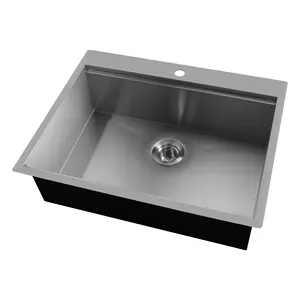 Moderne Fabrikant 28 Inch Drop-In Handgemaakte 304 Roestvrijstalen Gootstenen Met Drainboard