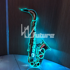 Saxophone lumineux à fibre optique - Accessoire de fête lumineux <span class=keywords><strong>pour</strong></span> mariage/spectacle/scène/festival, instrument de <span class=keywords><strong>musique</strong></span> lumineux coloré - Product Image 2