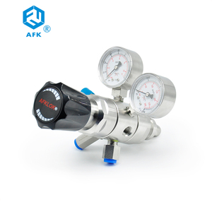 AFKLOK Régulateur de gaz à double étage en acier inoxydable Régulateur de pression de gaz cylindrique Régulateur d'hélium - Product Image 1