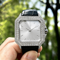 Montres mécaniques de luxe personnalisées en moissanite VVS1 couleur D, testées au diamant, étanches, avec miroir saphir, pour hommes