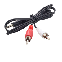 Cable de Audio y Video Estéreo de 1m, 3.5mm Macho a 2 RCA Macho, Doble Paralelo, con Blindaje Trenzado y Cubierta de PVC para Altavoces y Reproductores de DVD