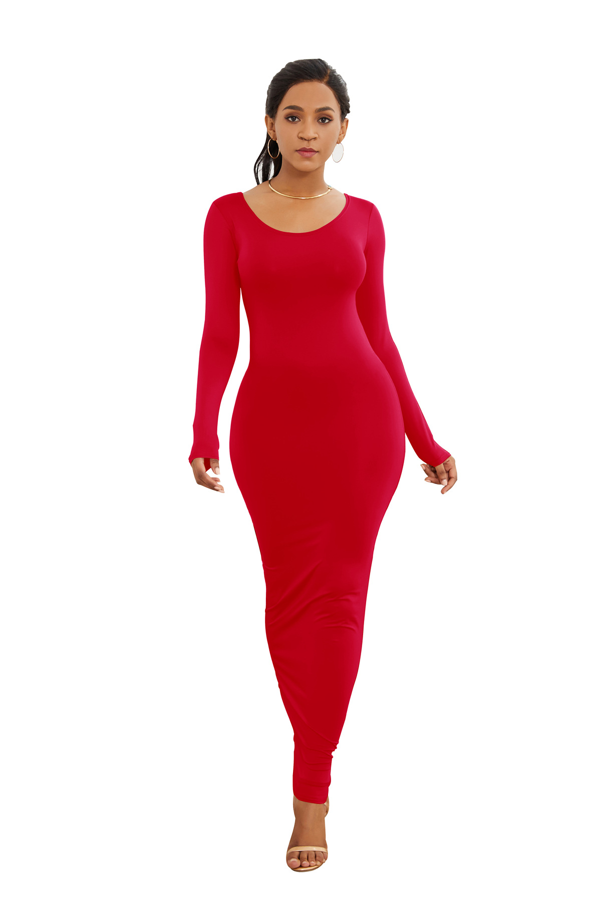 taupe long sleeve dress Embellished Puff Sleeve A-line Gown by GLS Gloria GL3497 main image 1