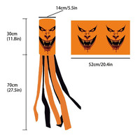 Décoration suspendue d'Halloween, drapeau coupe-vent, décoration extérieure, drapeau coupe-vent citrouille et fantôme d'Halloween, drapeau suspendu d'Halloween