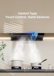 Bán Buôn Thông Minh Thiết Kế Hiện Đại Mạnh Mẽ Im Lặng Thông Gió Mui Xe Với Đèn LED Chiếu Sáng Tự Động Làm Sạch Tường Gắn Ống Khói Xả Nồi Mui Xe - Product Image 6