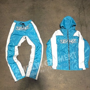 OEM Custom Windbreaker Set Two Piece Set Zipper Nylon <b>Jacket</b> Sweatsuit Nylon Track Pants Suit Windbreaker Tracksuit - Product Image 2