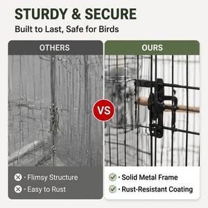 Cage à oiseaux luxueuse avec support, cage élégante pour <span class=keywords><strong>perroquet</strong></span>, cage à oiseaux, cage à canaris avec plateau, bols en acier inoxydable pour cockatiel - Product Image 2