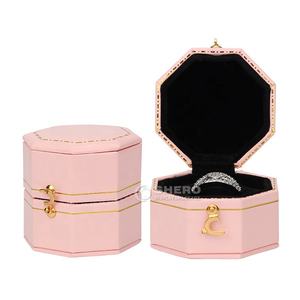 Nouveau produit chaud boîte à bagues Vintage haut de gamme diamant Mini boîte à bagues proposition octogonale accessoires de bijoux de chine - Product Image 5