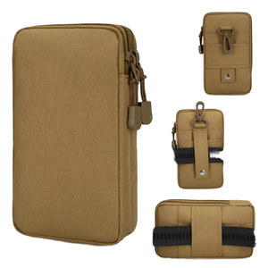 Riñonera con cierre de cremallera para teléfono móvil, tarjetero y accesorios, hecha de poliéster duradero - Product Image 1
