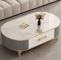 Table à thé ovale de luxe moderne avec combinaison de meuble TV pour petite maison salon chambre design avancé pour meubles de maison