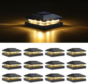 4x4 solaire Post Cap Light Solar Clôture Cap Lights extérieur étanche pour poteau en vinyle en <span class=keywords><strong>bois</strong></span> noir Deck Post Cap Light - Product Image 3