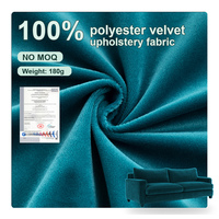 Tissu d'ameublement en velours 100% polyester bleu sarcelle 180g SGS, napé, lisse, souple, résistant, durable, tactile, velouté, pliable, de qualité supérieure