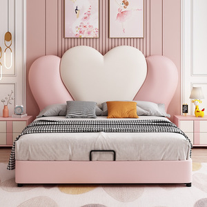 <span class=keywords><strong>Letto</strong></span> a Forma di <span class=keywords><strong>Cuore</strong></span> per Bambini con Struttura in Legno Massello, Design Moderno e Semplice, <span class=keywords><strong>Letto</strong></span> Singolo Rosa - Product Image 2